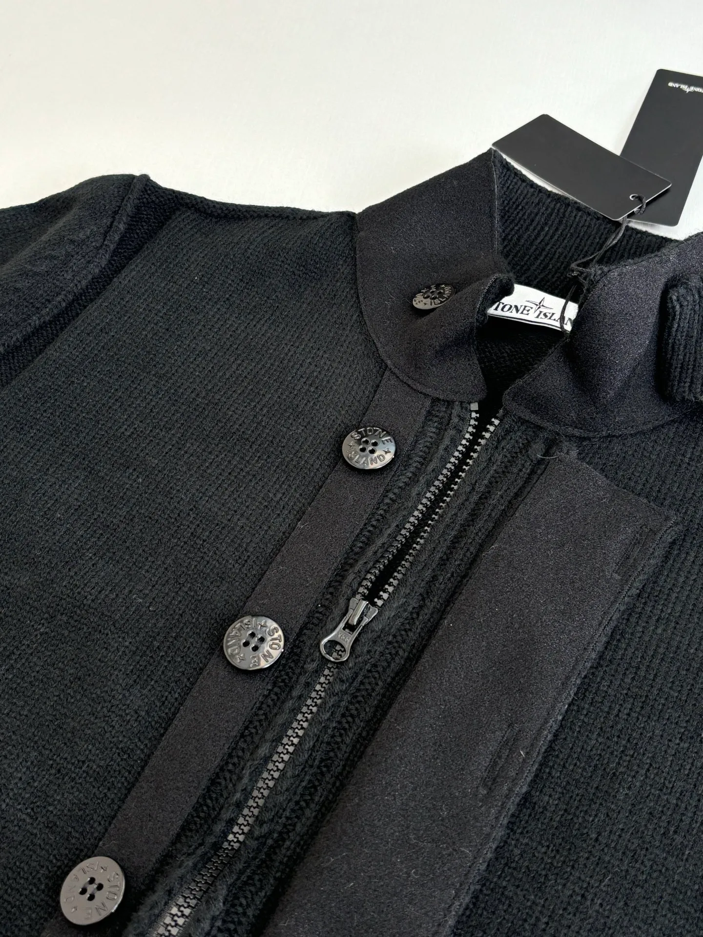 P610 Stone Island*/stone island wool knitted patchwork zipper cardigan jacket Size: S/M/L